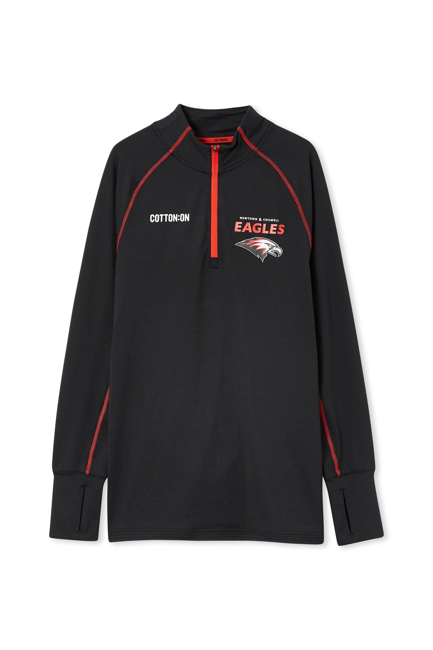 EAGLES BLACK LONG SLEAVE TRAINING 1/4 ZIP T-SHIRT