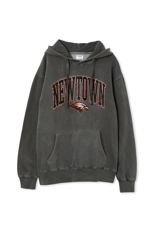 HOODIE NEWTOWN - FADED BLACK w POCKET