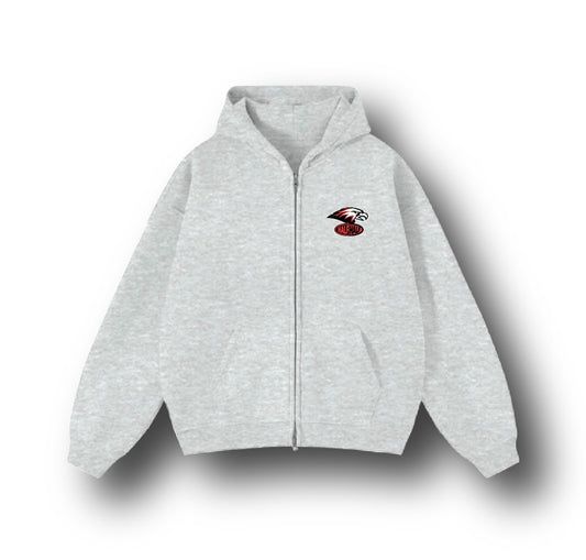 Half Half Boxy Zip Hoodie