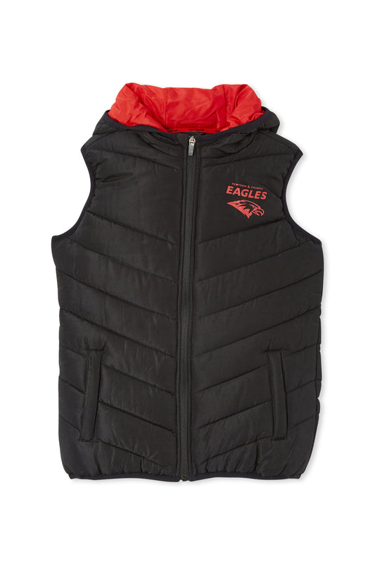 PUFFER VEST EAGLES - BLACK JNR